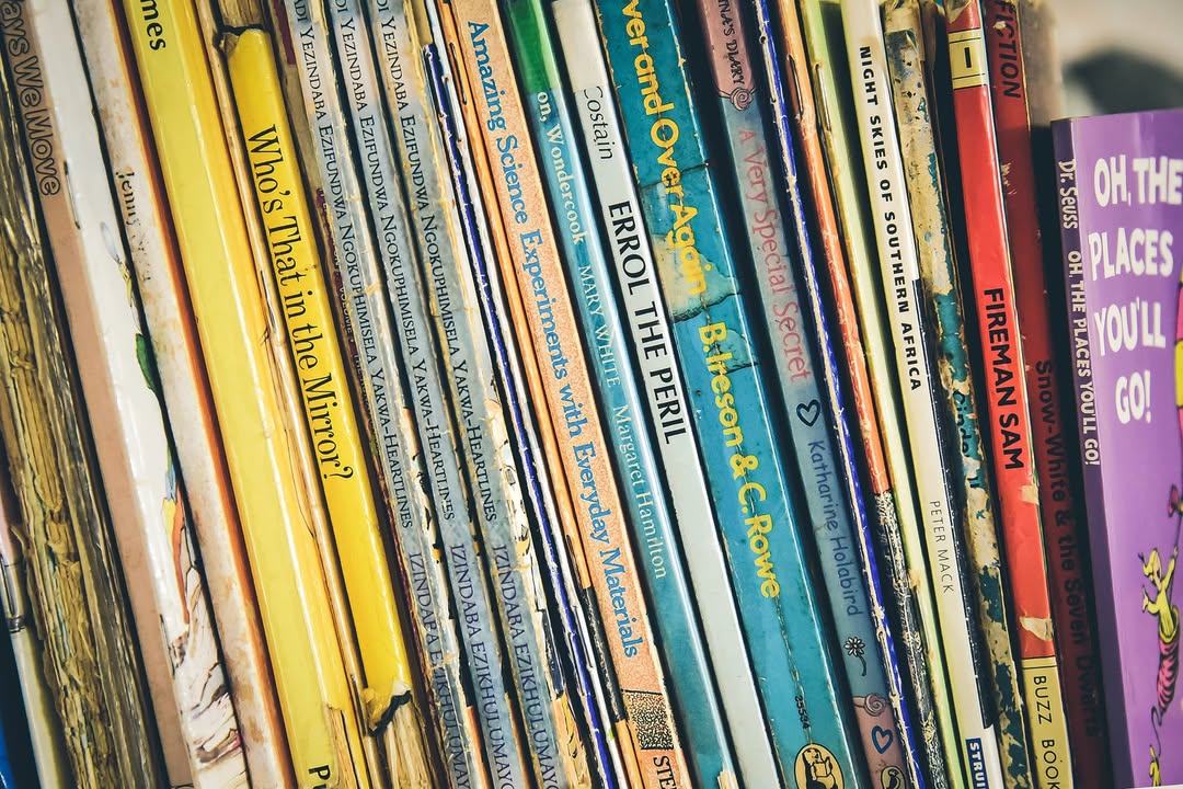 Rows of children's books